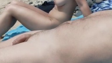 with my stepfather on a nudist beach, when my mother is away, I touch his dick