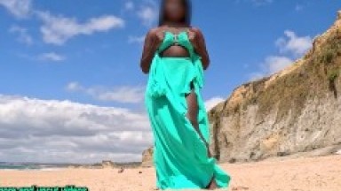 First time on a public nudist beach - Fucked hard by a big dick swallowed cum